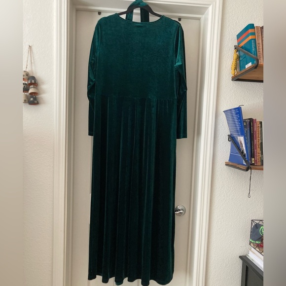 Green Velvet Dress - Picture 3 of 4
